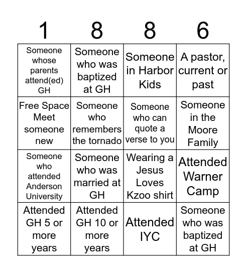 Grace Harbor Bingo Card