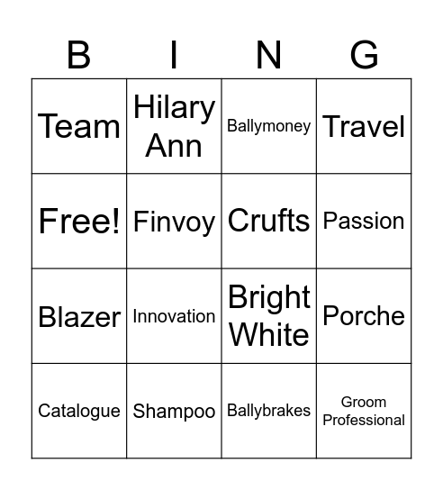 Colin Christie Bingo Card