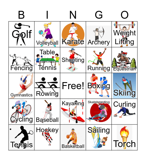 Olympics Bingo Card