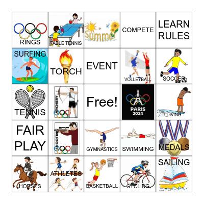 Olympics Bingo Card