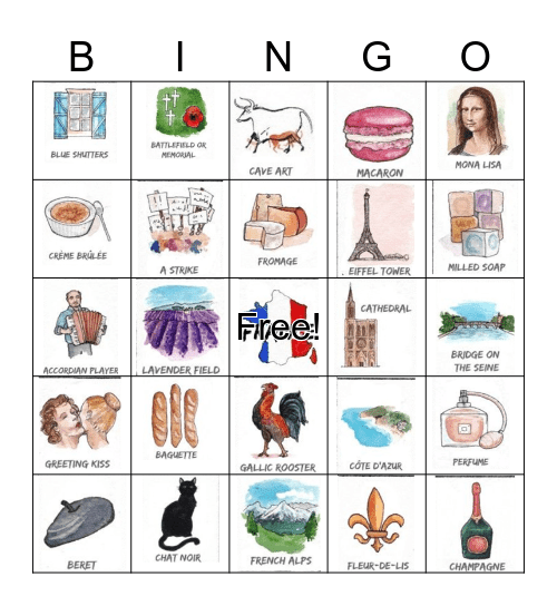 PARIS BINGO Card