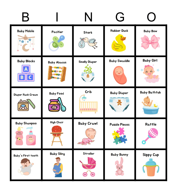 Baby Shower Bingo Card