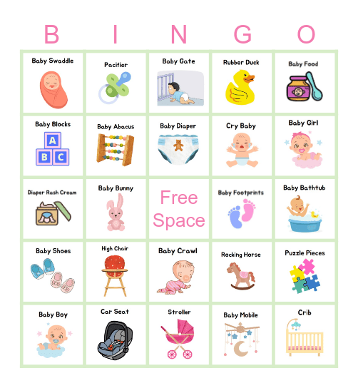 Baby Shower Bingo Card