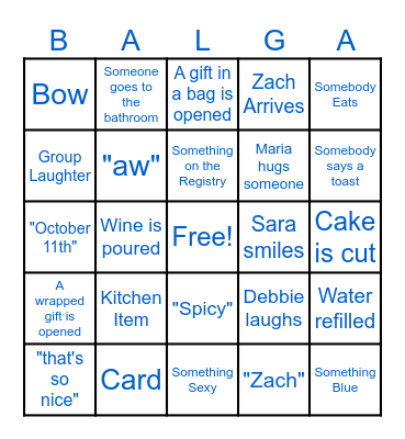 BALGA BINGO! Bingo Card