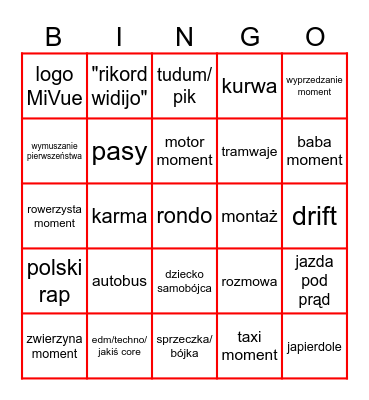 STOP CHAM BINGO Card
