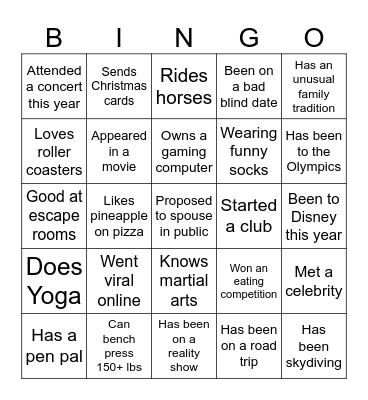 Ice Breaker Bingo Card