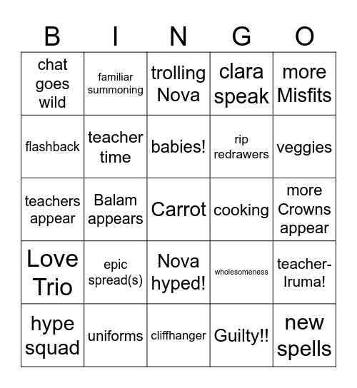 357 Bingo Card