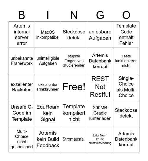 EIST Cheatsheet Bingo Card