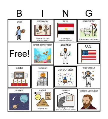 Words Bingo Card