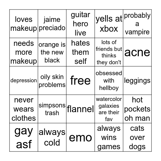 votefortate2k16's bingo Card