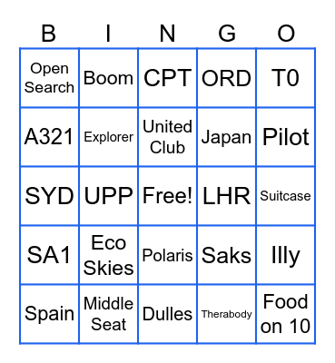 United Bingo! Bingo Card