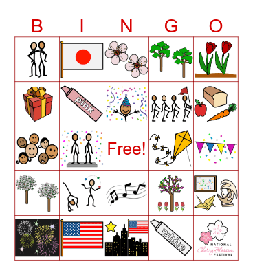 National Cherry Blossom Festivak Bingo Card