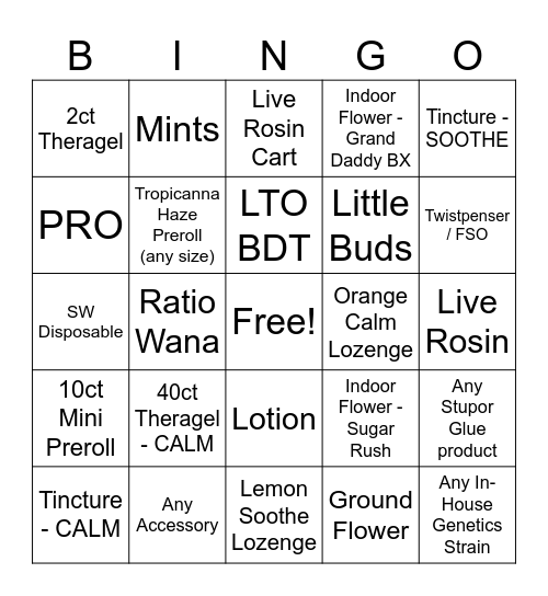 Hardcore Mode Sales Bingo Card