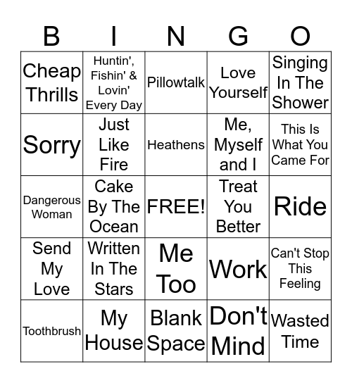 Fun Friday Music Bingo! Bingo Card