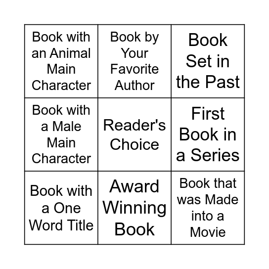 READING BINGO Card