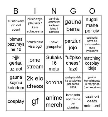 2024 bingo Card