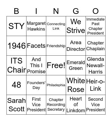 LINKS Bingo Card