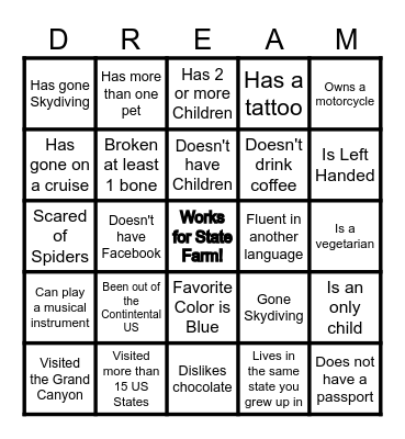 Getting To Know our Bingo Card