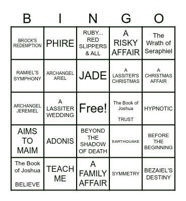 AN ABSOLUTE EXPERIENCE Bingo Card
