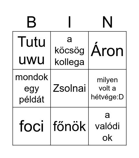 Osi bingó lol Bingo Card