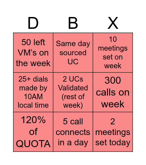 July DBx SDR BINGO Card