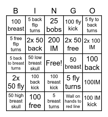 Lumby challenge week Bingo Card