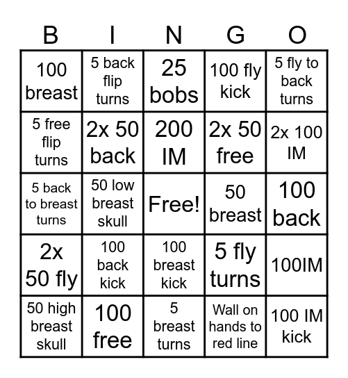 Lumby challenge week Bingo Card