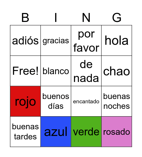 Review: Weeks 1 and 2 Bingo Card