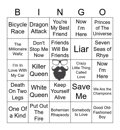 ABBA & QUEEN RD 1 | QUEEN HITS VOL 1 Bingo Card