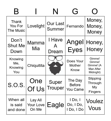 ABBA & QUEEN RD 2 | ABBA GREATEST HITS Bingo Card