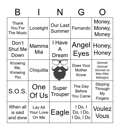 ABBA & QUEEN RD 2 | ABBA GREATEST HITS Bingo Card