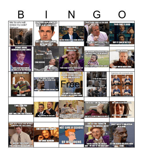 Code Review BINGO Card