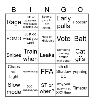 Love and peace Bingo Card