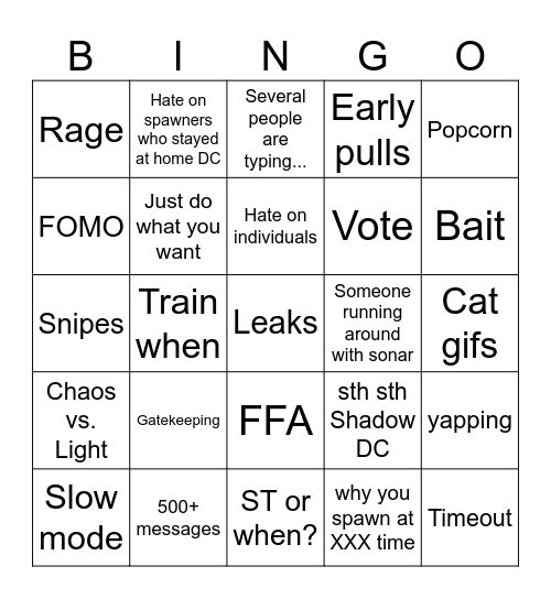 Love and peace Bingo Card