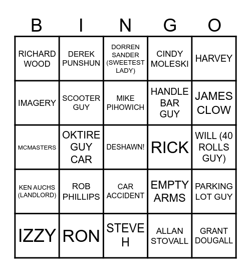 THE REGULARS Bingo Card