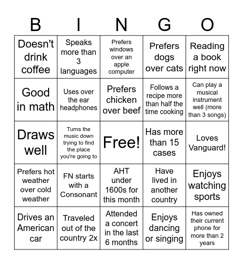 Team Miley Bingo Card