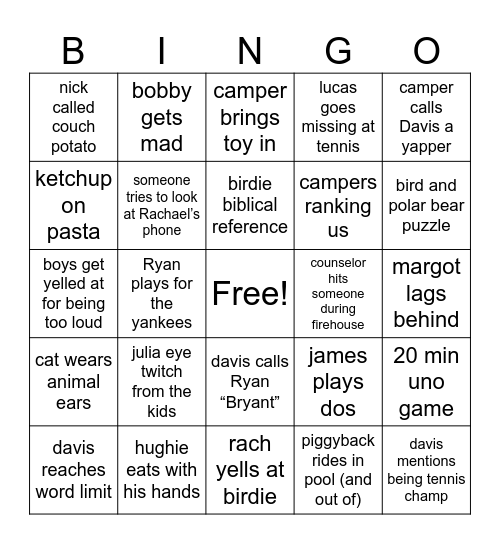 barely surviving 2nd grade Bingo Card