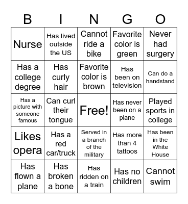 BLANE FAMILY BINGO Card