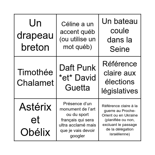 Un peu plus compliqué Bingo Card