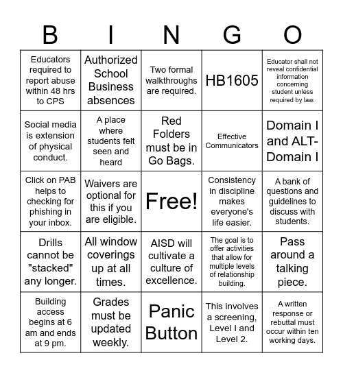 CMS Back to School '24-'25 Bingo Card