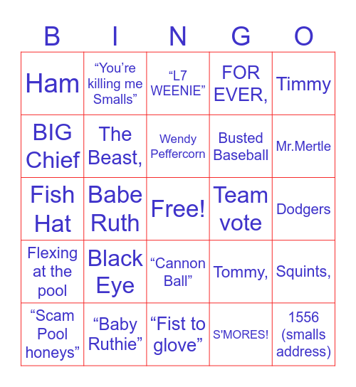 Customer S Bingo Card