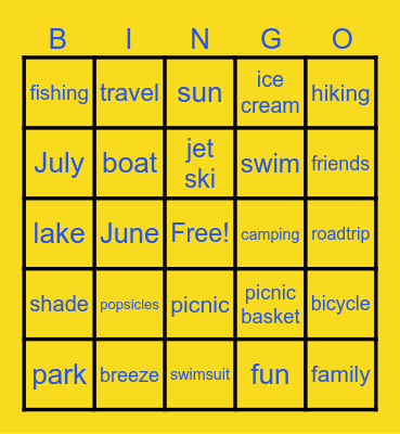 Summer Bingo Card