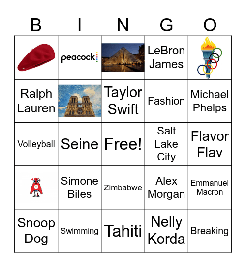 Opening Ceremonies Bingo Card