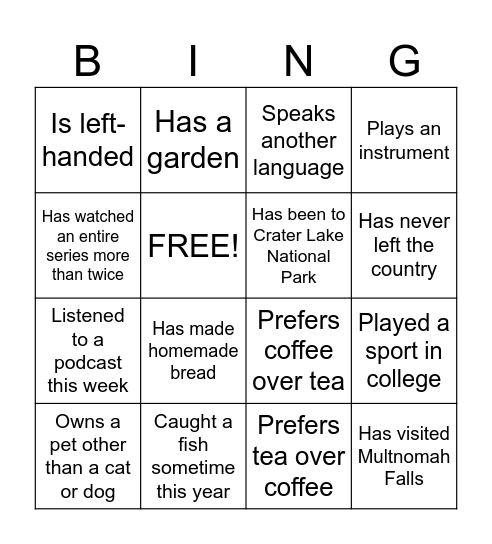 Back to School BINGO! Bingo Card