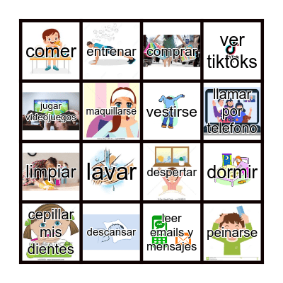 Loteria - verbos Bingo Card