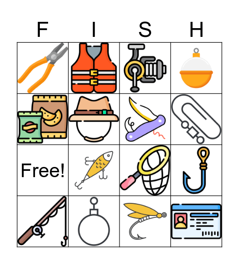 Fishing Bingo Card