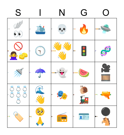 Do You Speak Emoji? One Line Bingo Card
