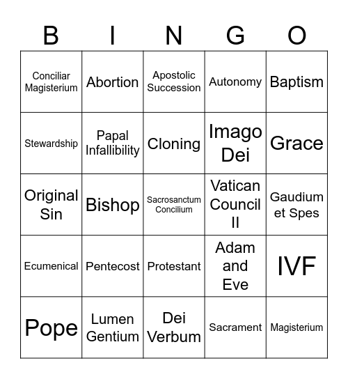 RE bingo Card