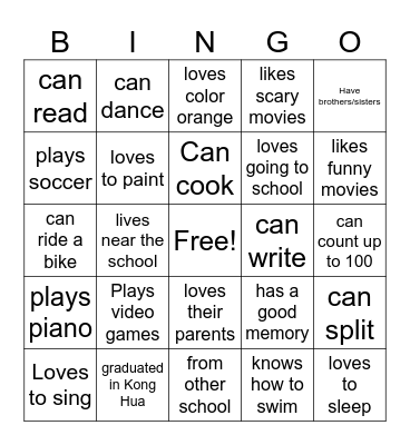 Number Bingo 1-75 Bingo Card