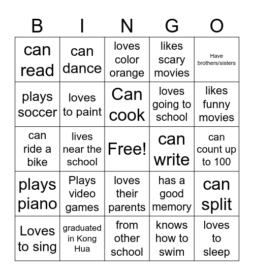 Number Bingo 1-75 Bingo Card